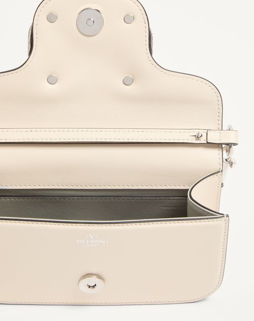Valentino Garavani - Valentino Garavani Locò Small Shoulder Bag With Jewel Logo - Ivory - Woman - Shoulder Bags